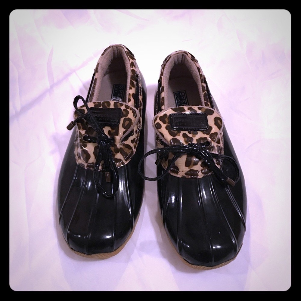 Sperry waterproof rubber boot Leopard